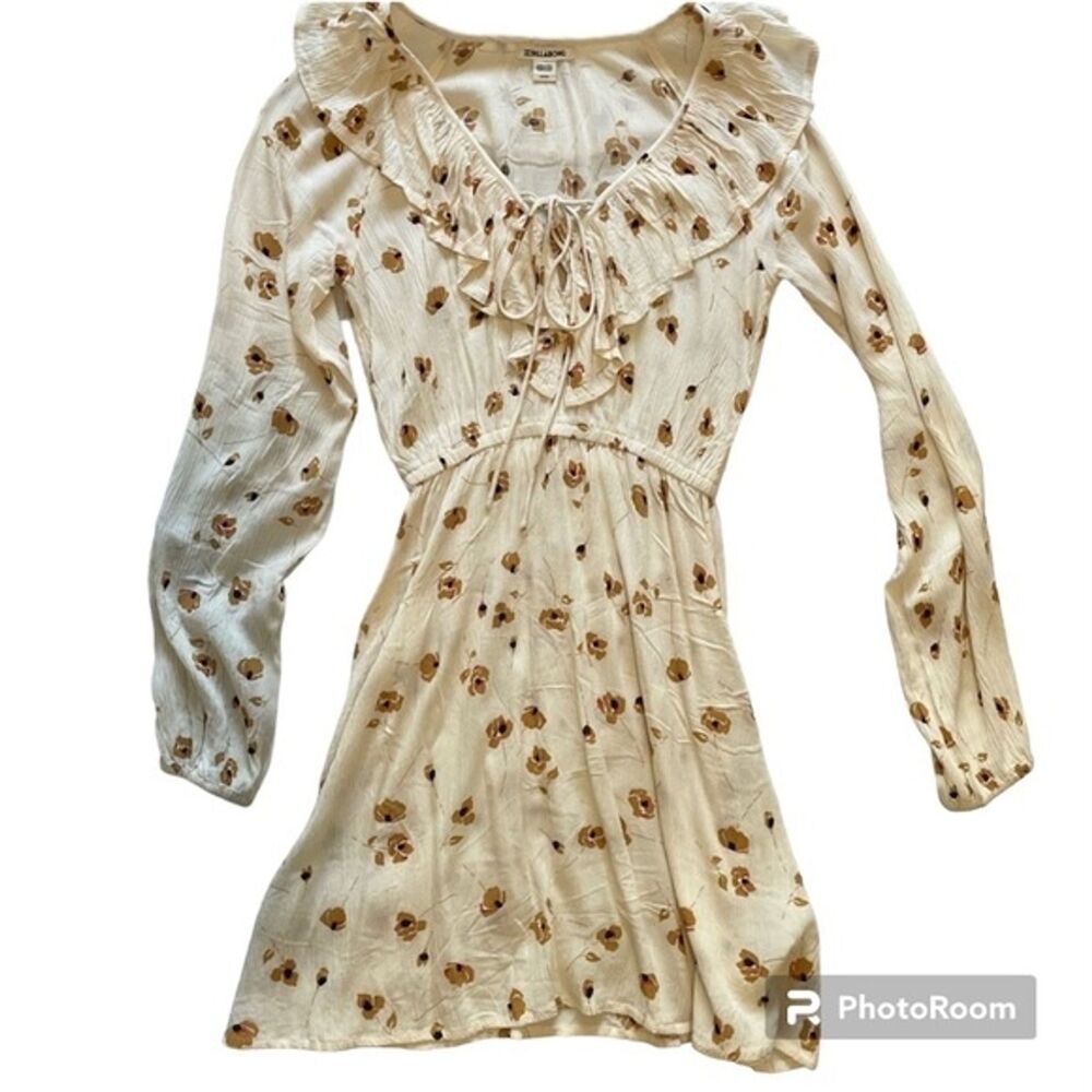 Billabong Women's Take Away Floral Ruffle Balloon Sleeve Dress size Small - Picture 2 of 3